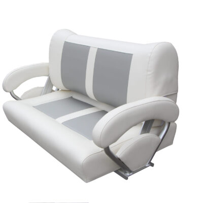 Sitzbank mit umklappbarer Rückenlehne, Farbe weiß/grau